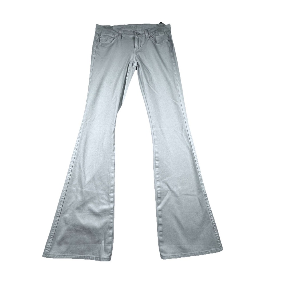 7‎ For All Mankind Low Rise Jeans Womens Size 25 White Flare Wide Leg Denim
